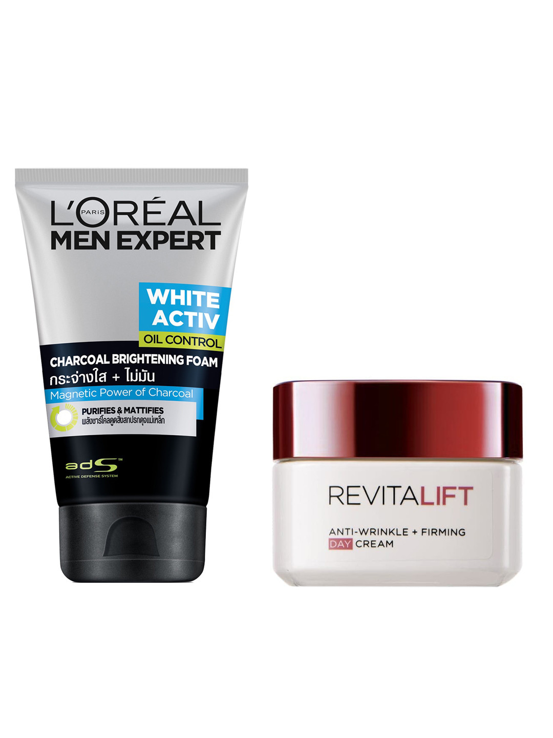 

LOreal Paris Men Expert Sustainable Foam & Revitalift Anti-Wrinkle Day Cream, White