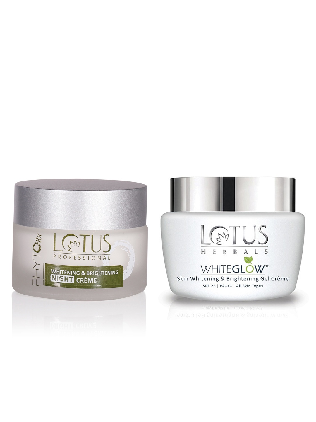 

Lotus Herbals Set of Sustainable White Glow SPF 25++ Gel Creme & Phyto-Rx Night Creme