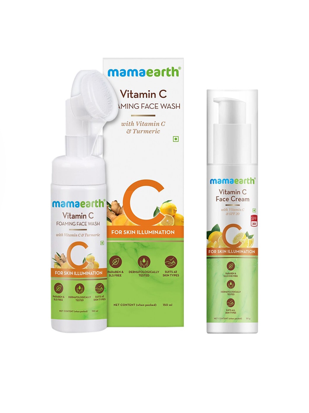 

Mamaearth Unisex Set of Vitamin C Face Wash & Face Cream, White