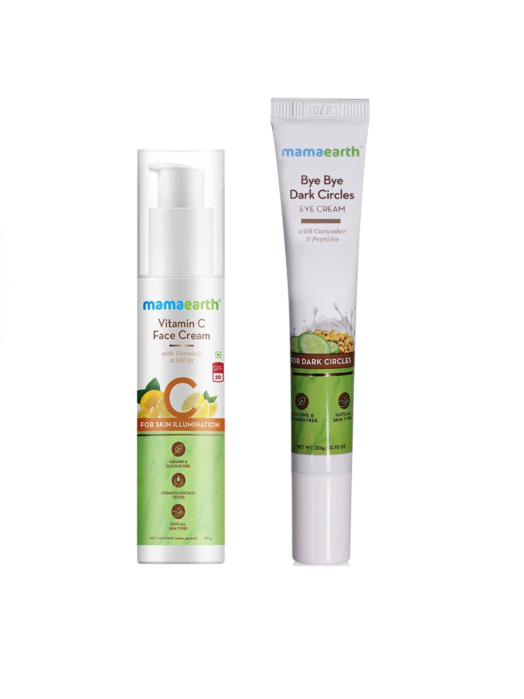 

Mamaearth Unisex Set of SPF 20 Face Cream & Eye Cream, White