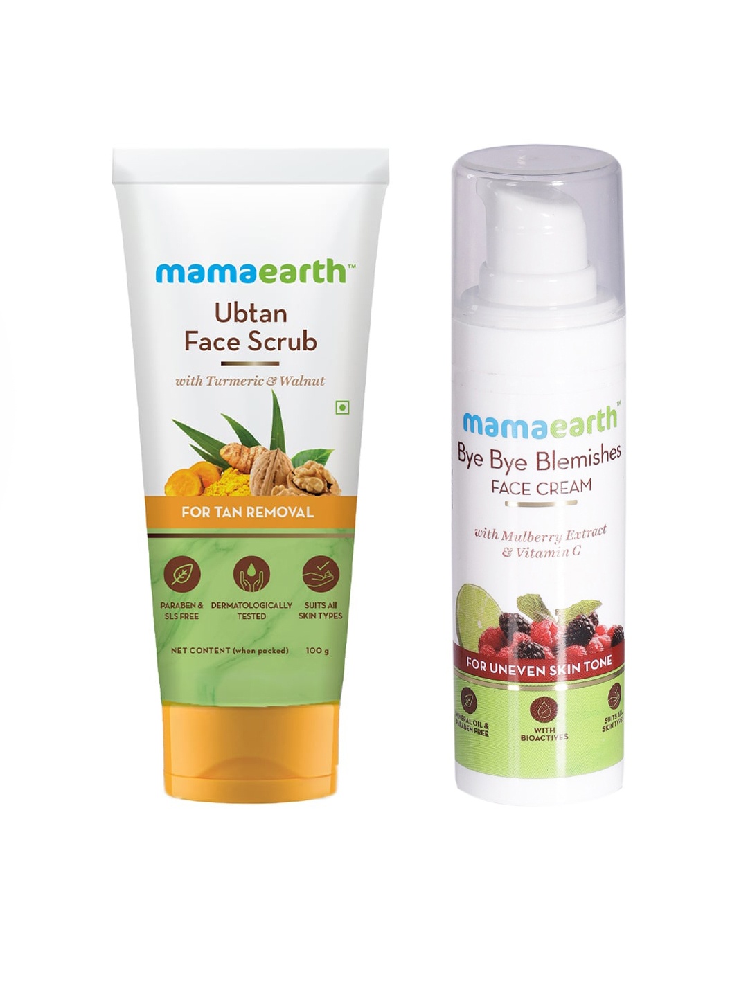 

Mamaearth Unisex Set of Face Cream & Sustainable Face Scrub, White