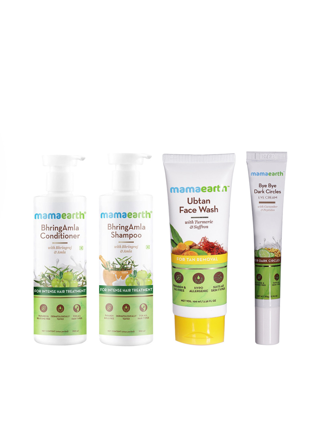 

Mamaearth Unisex of Shampoo, Conditioner, Face Wash & Eye Cream, White