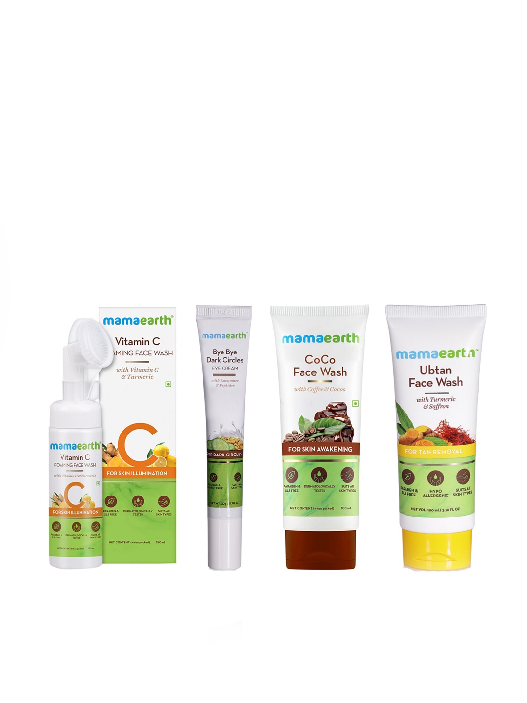

Mamaearth Unisex Set of 3 Face Washes & Eye Cream, Yellow