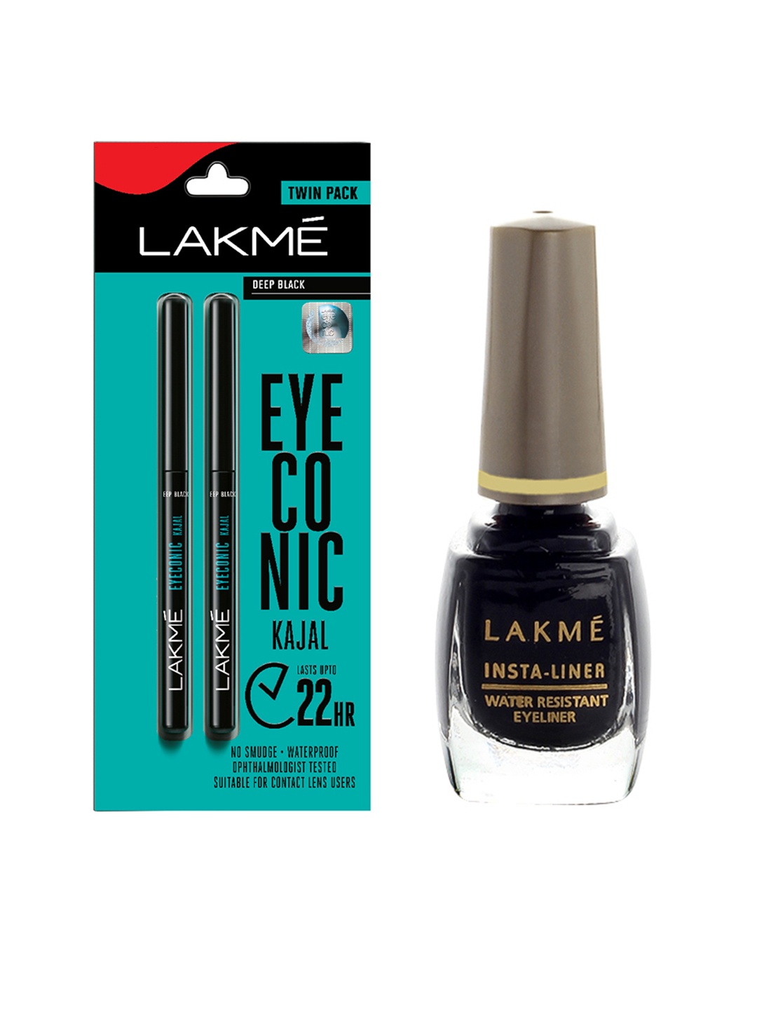 

Lakme Set Of Insta-Liner & 2 Eyeconic Kajal, Black