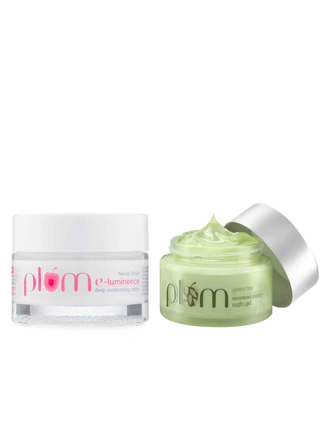 

Plum Deep Moisturising E-Luminence Creme & Night Gel - 50ml Each, Green