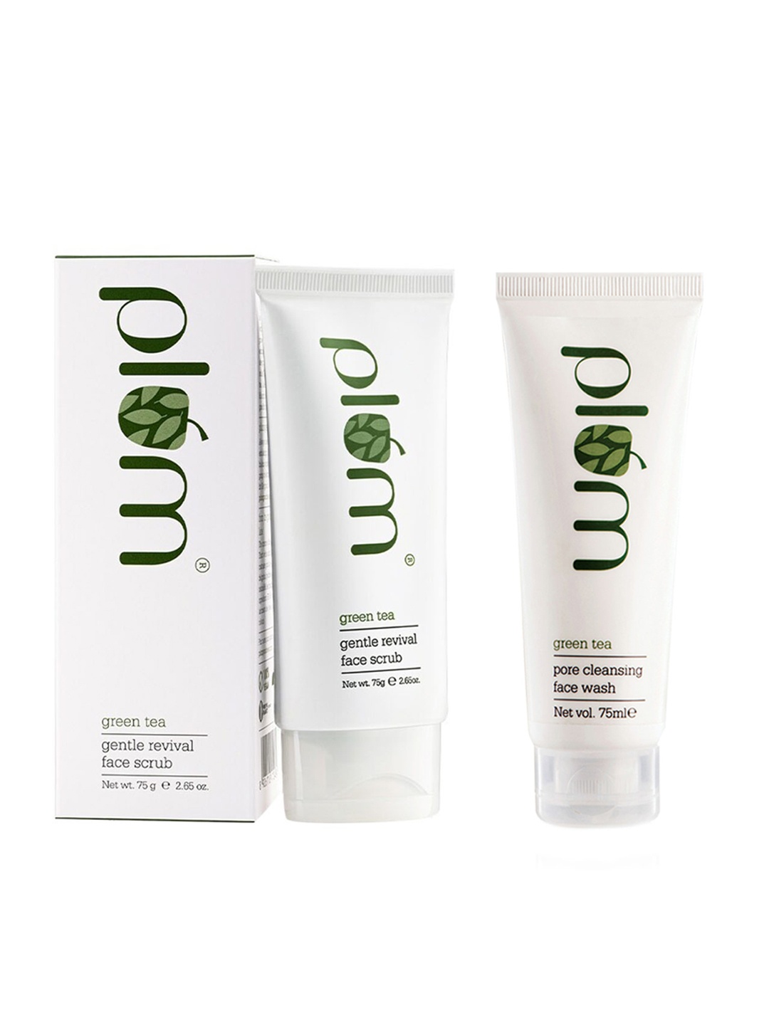 

Plum Green Tea Pore Cleansing Sustainable Face Wash & Gentle Revival Face Scrub, White