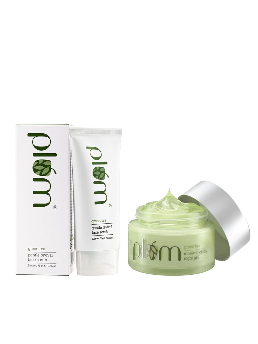 

Plum Green Tea Gentle Revival Face Scrub & Sustainable Night Gel