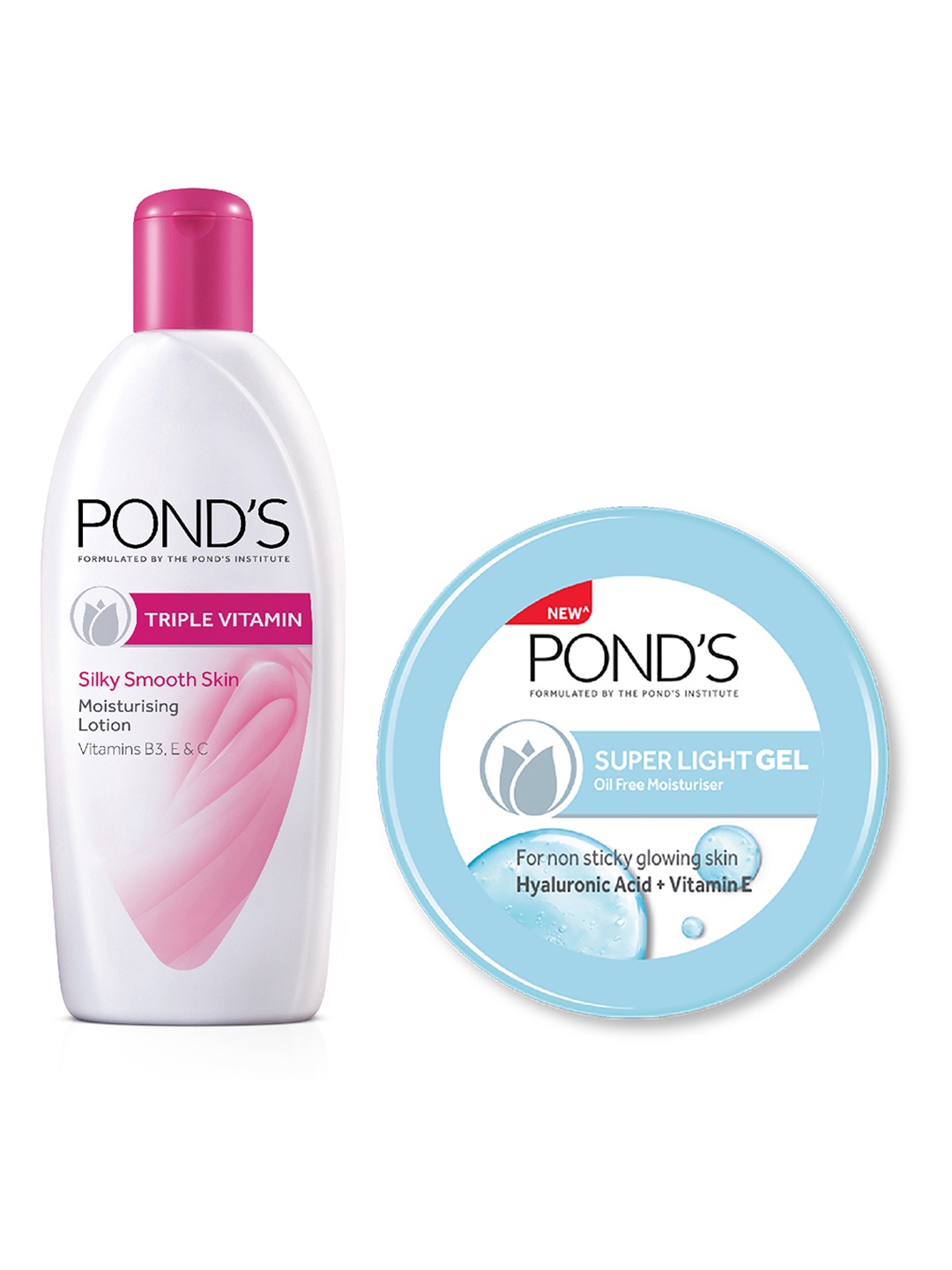 

Ponds Unisex Super Light Gel Oil Free Moisturiser & Vitamin Moisturizing Lotion, White