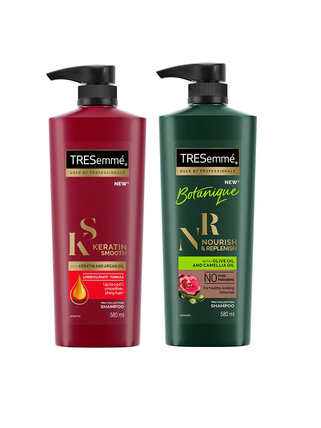 

TRESemme Set Of Keratin Smooth & Botanique Nourish Shampoos, Red