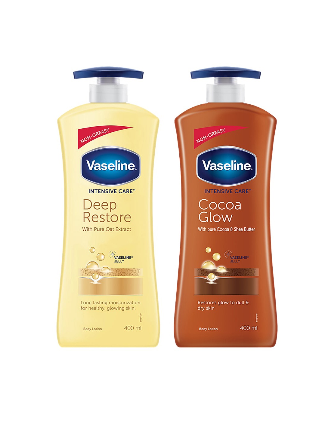 

Vaseline Set Of Deep Restore & Cocoa Glow Body Lotions, Brown