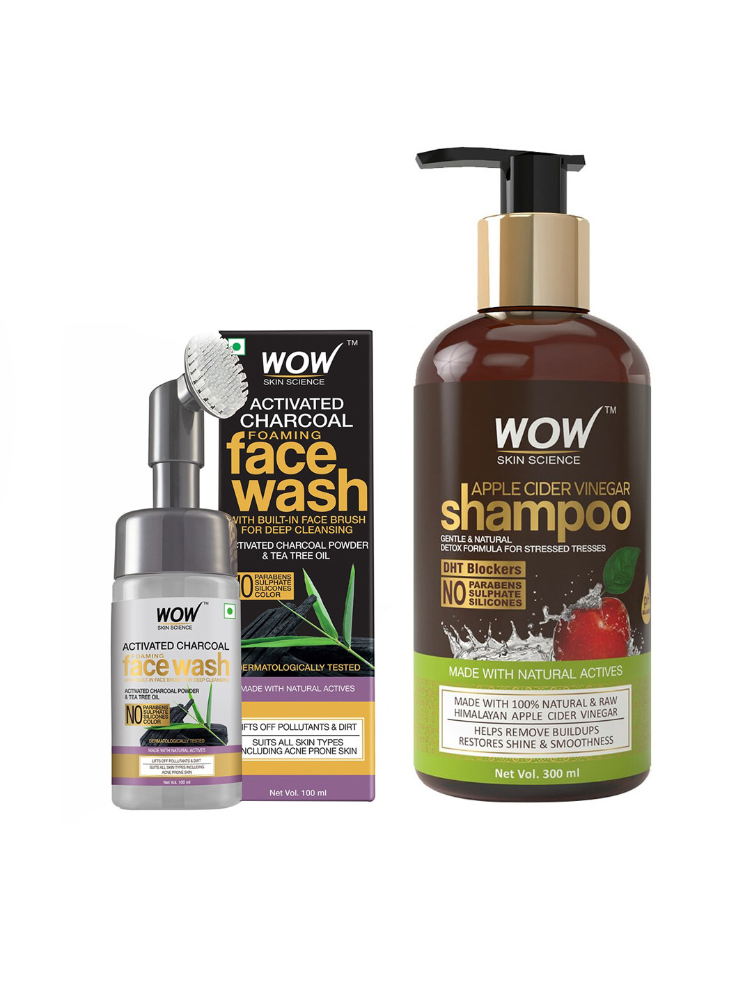 

WOW SKIN SCIENCE Unisex Set of Face Wash & Shampoo - 400 ml, Brown