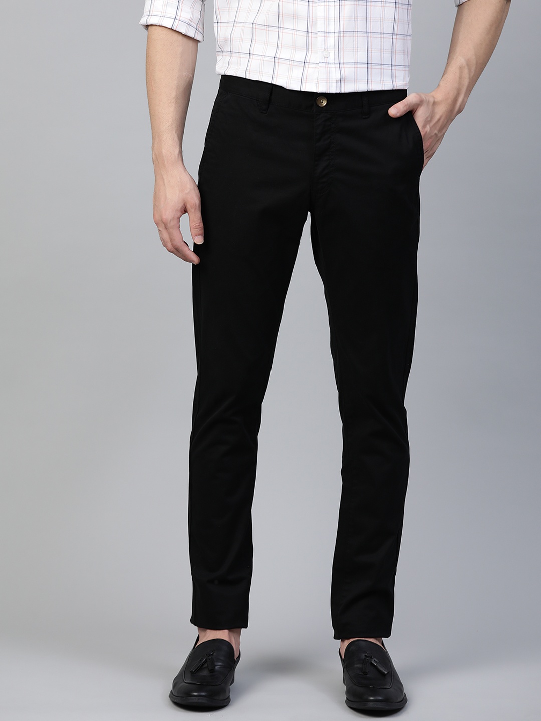 

Indian Terrain Men Black Brooklyn Slim Fit Chinos Trousers