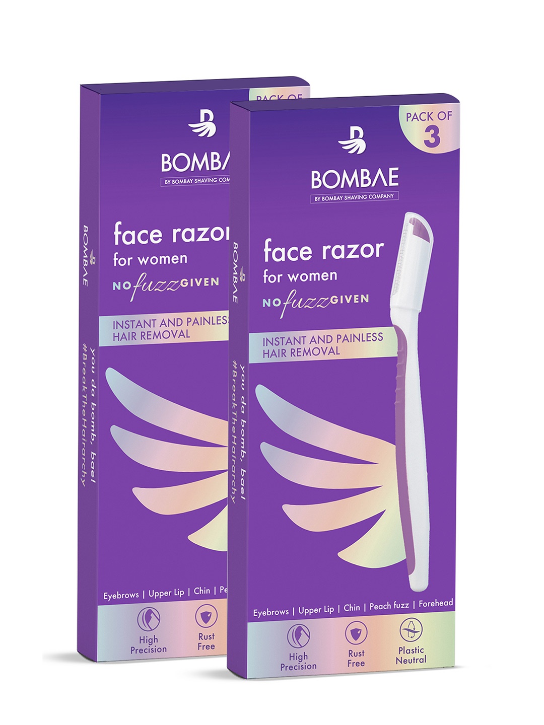 

Bombay Shaving Company Women Pack Of 6 Face Razor, Purple