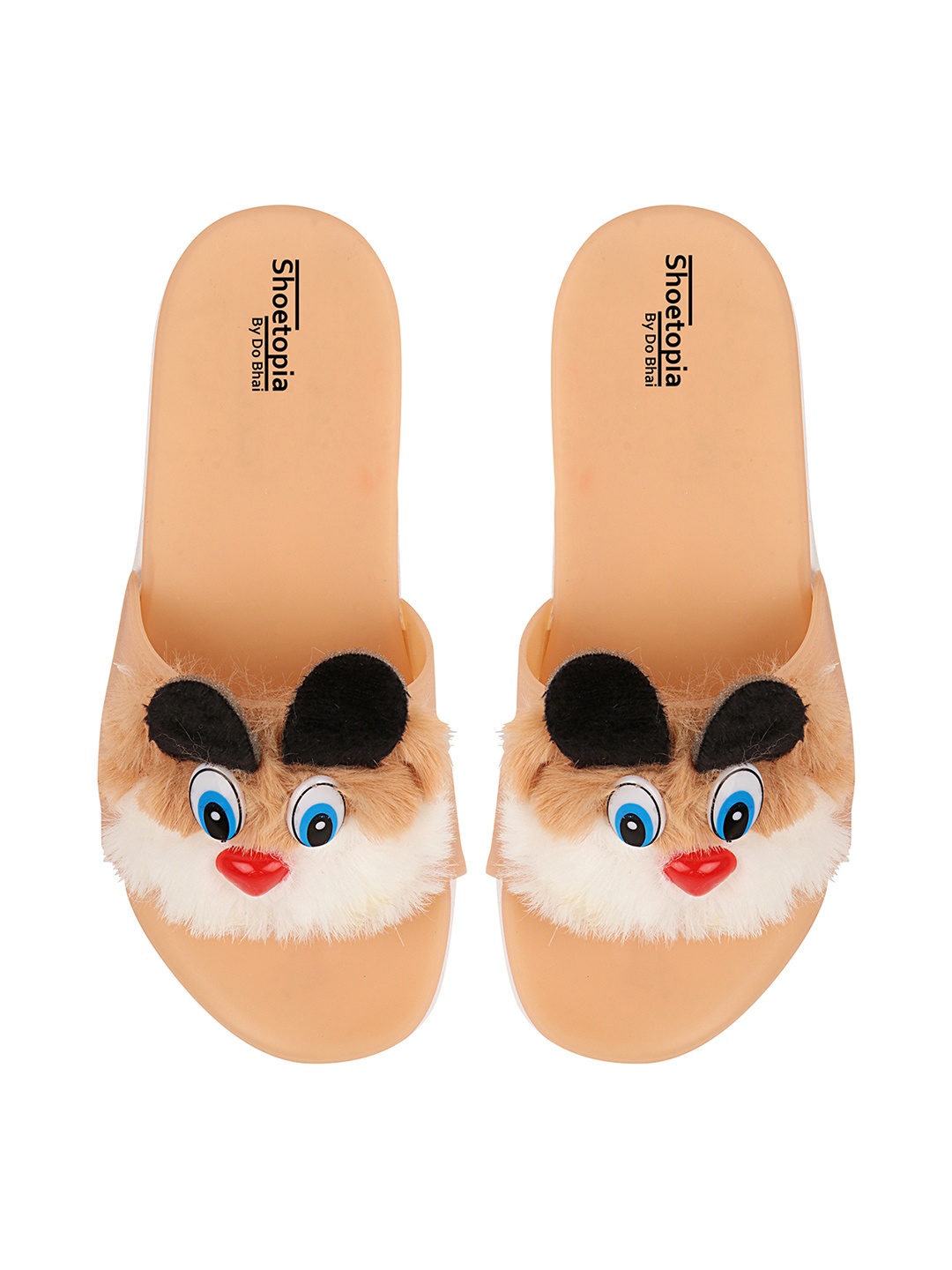 

Shoetopia Girls Beige Embellished Room Slippers