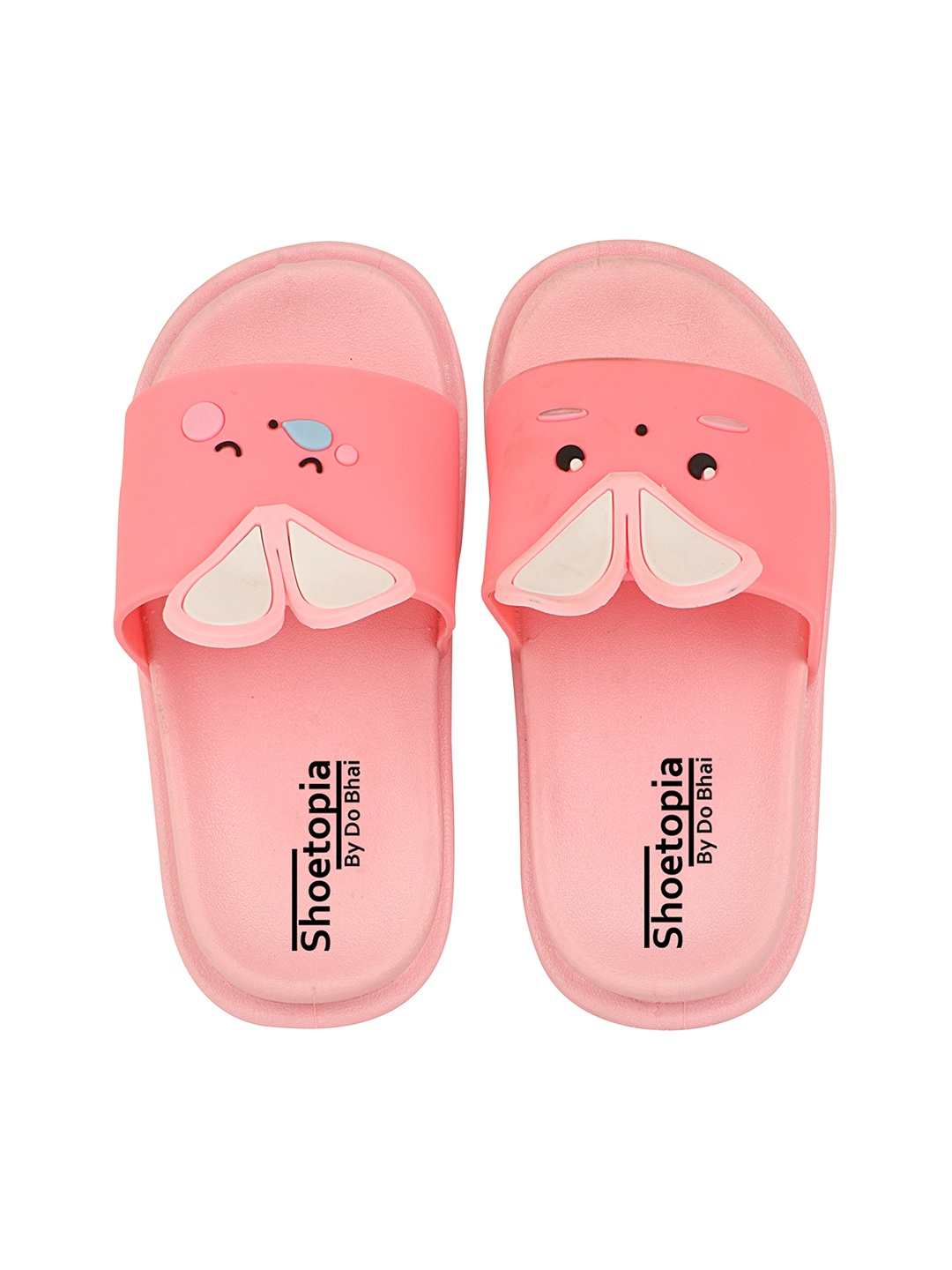 

Shoetopia Girls Pink & White Sliders