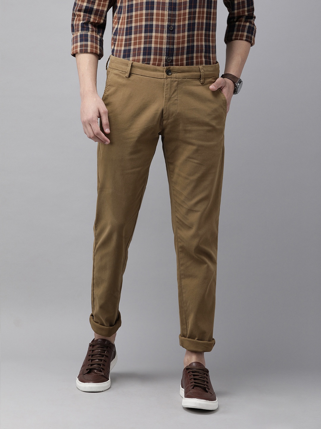 

Arrow Sport Men Khaki Slim Fit Trousers