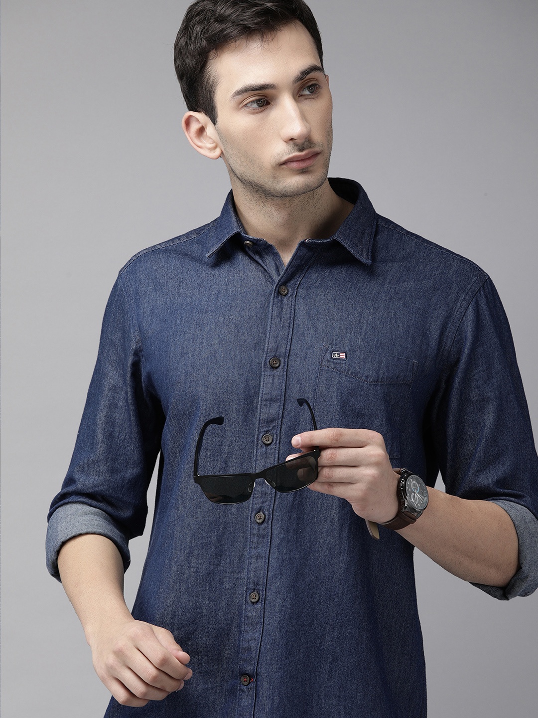 

Arrow Sport Men Blue Solid Slim Fit Casual Shirt