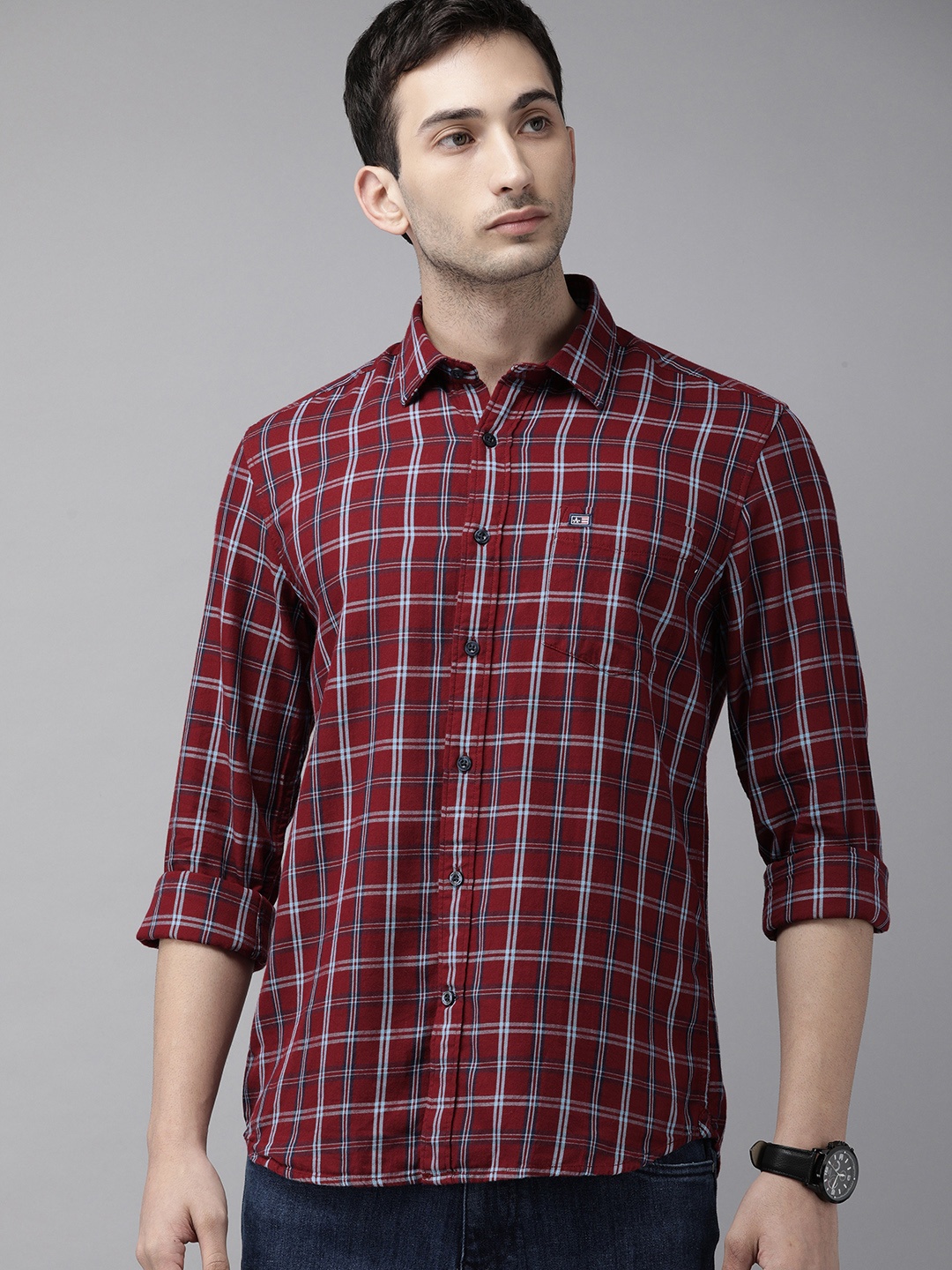 

Arrow Sport Men Red Manhattan Slim Fit Tartan Checked Casual Shirt