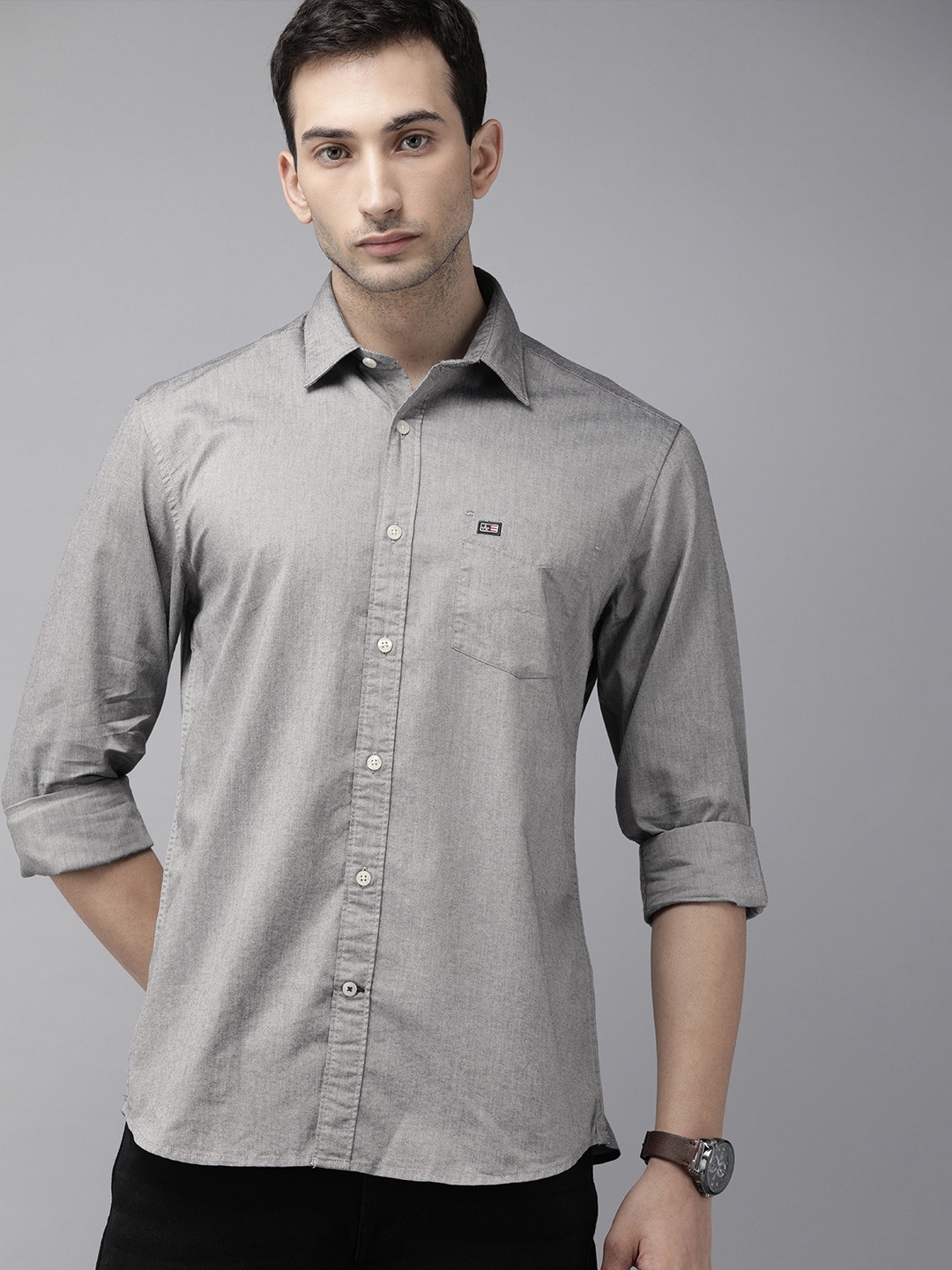 

Arrow Sport Men Grey Manhattan Slim Fit Casual Shirt
