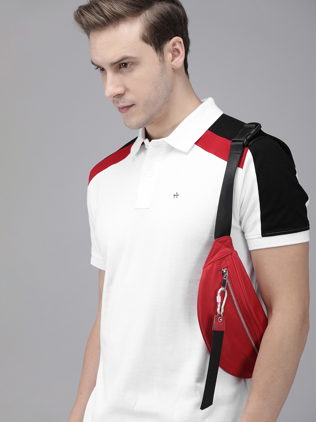 

Arrow Sport Men White Polo Collar Pure Compact Cotton Pure Cotton T-shirt