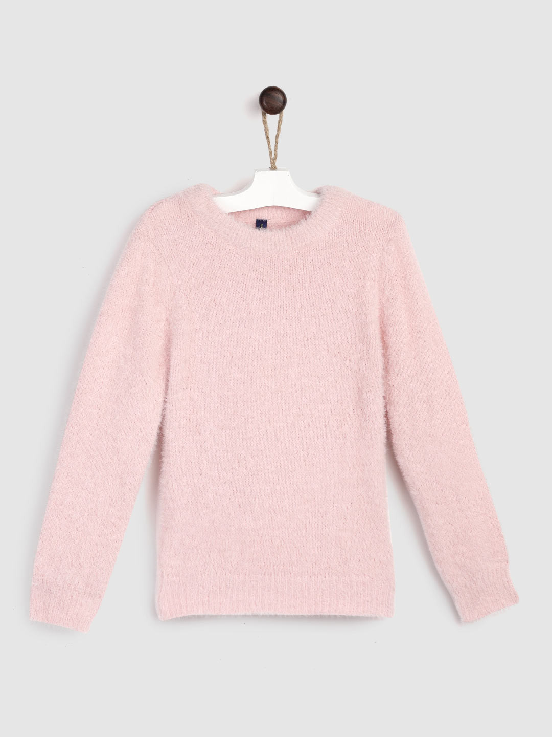 

YK Girls Peach-Coloured Fuzzy Pullover