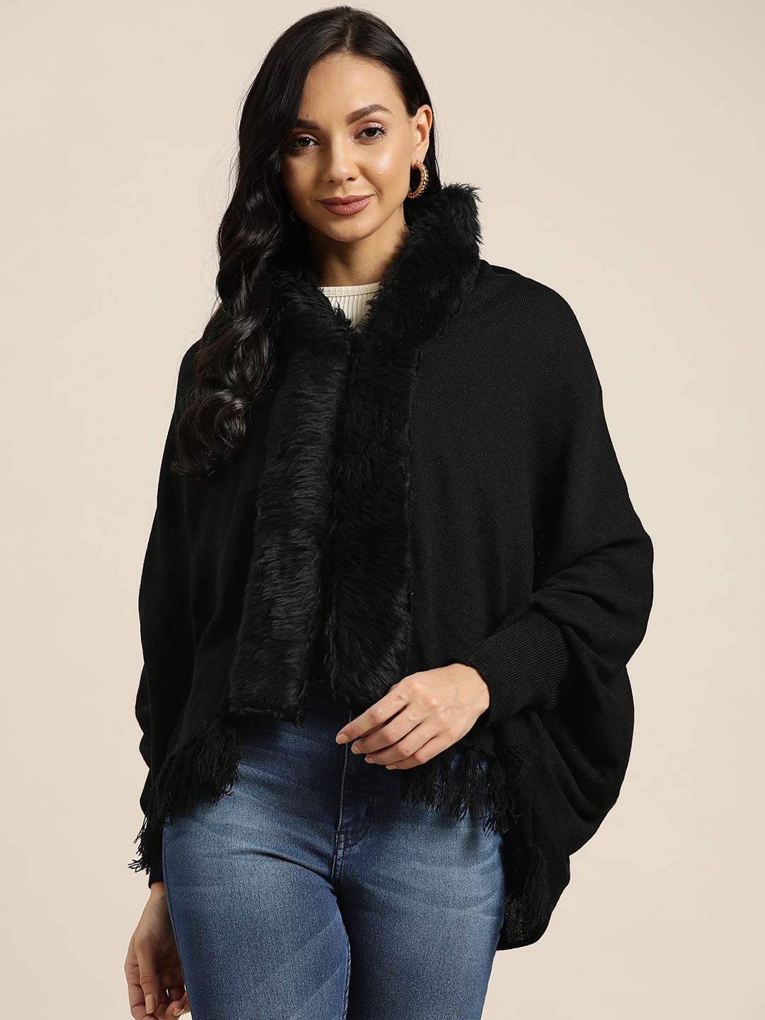 

Sangria Women Black Poncho
