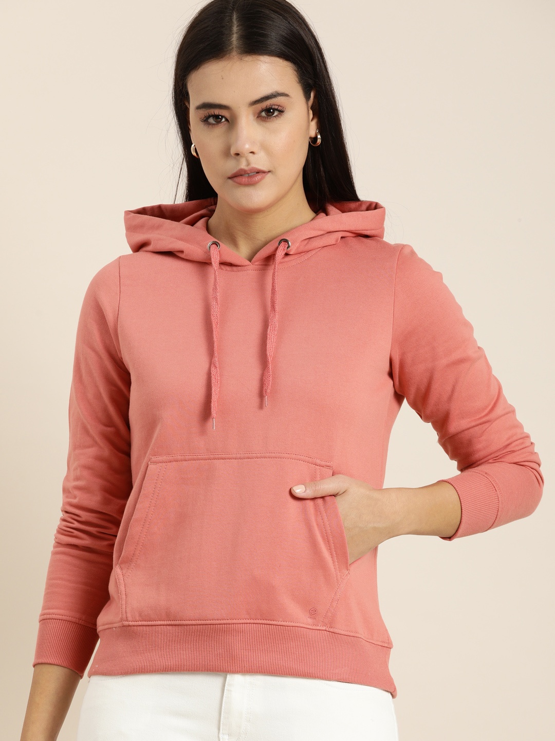 

ether Women Pink Hooded Sweatshirt