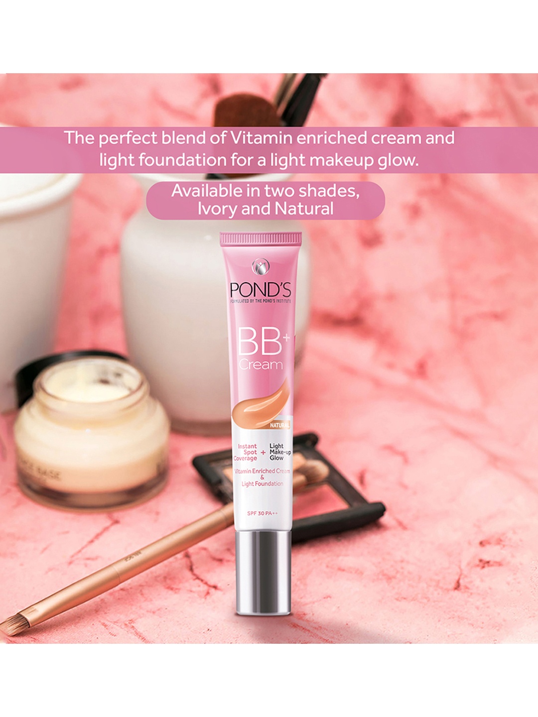 

Ponds Instant Spot Coverage BB+ Cream SPF30 PA++ with Vitamin E & B3 18g - Natural, Pink