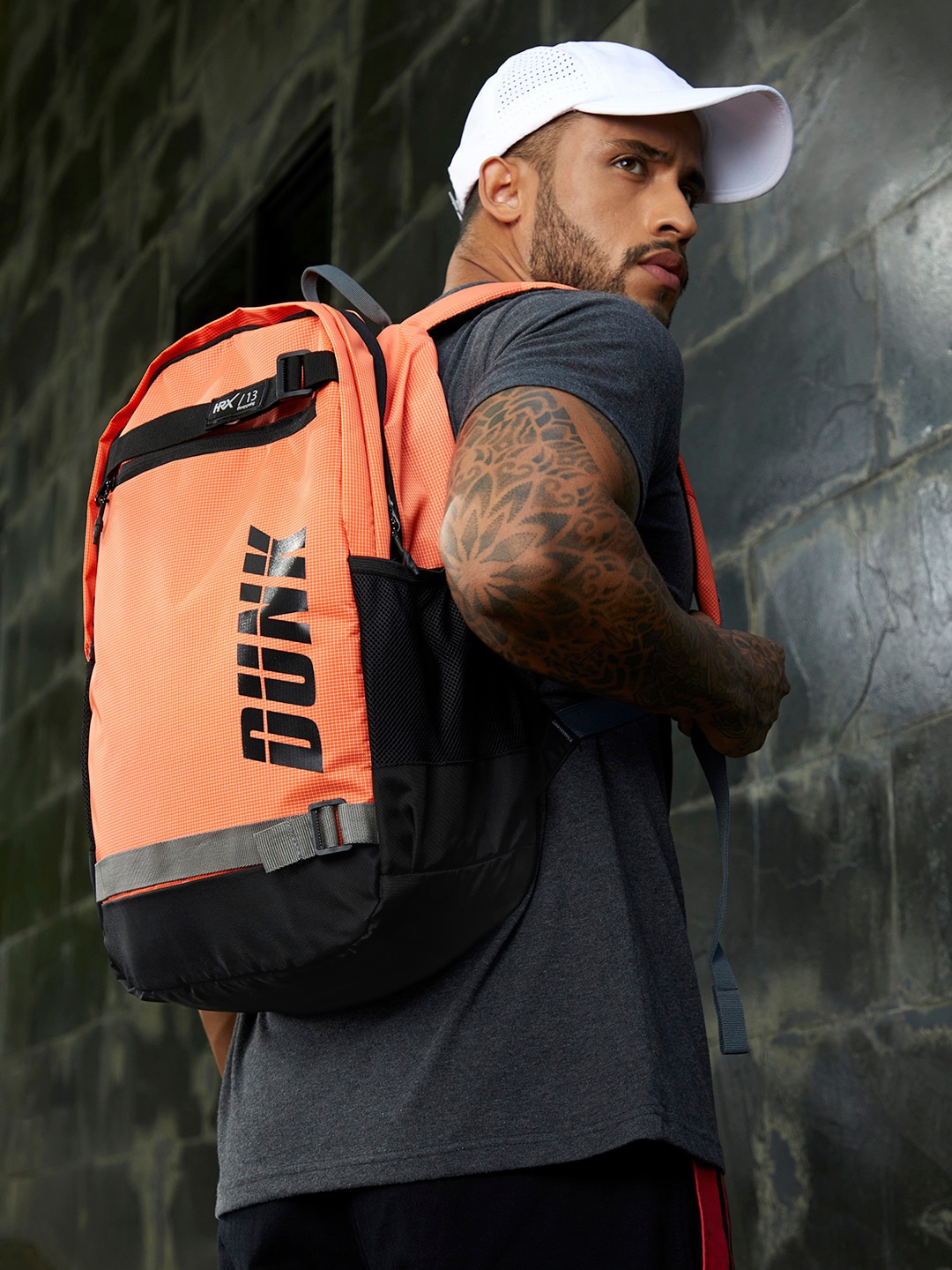 

HRX by Hrithik Roshan Unisex Orange & Black Dunk Multi-Utility Laptop Backpack