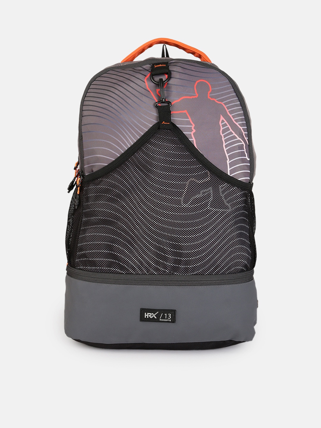 

HRX by Hrithik Roshan Unisex Grey Graphic Jordan Backpack