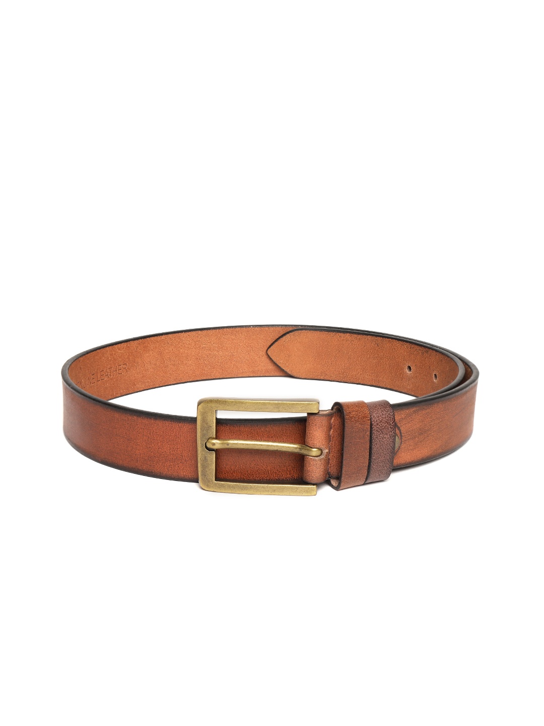 

WROGN Men Tan Brown Solid Leather Belt