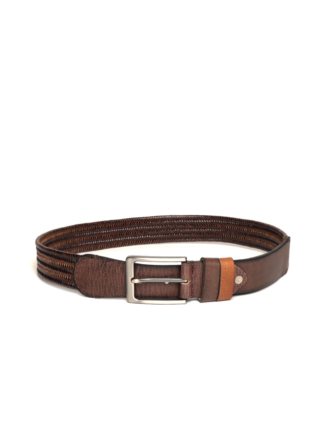 

Roadster Men Coffee Brown Braided Leather Belt