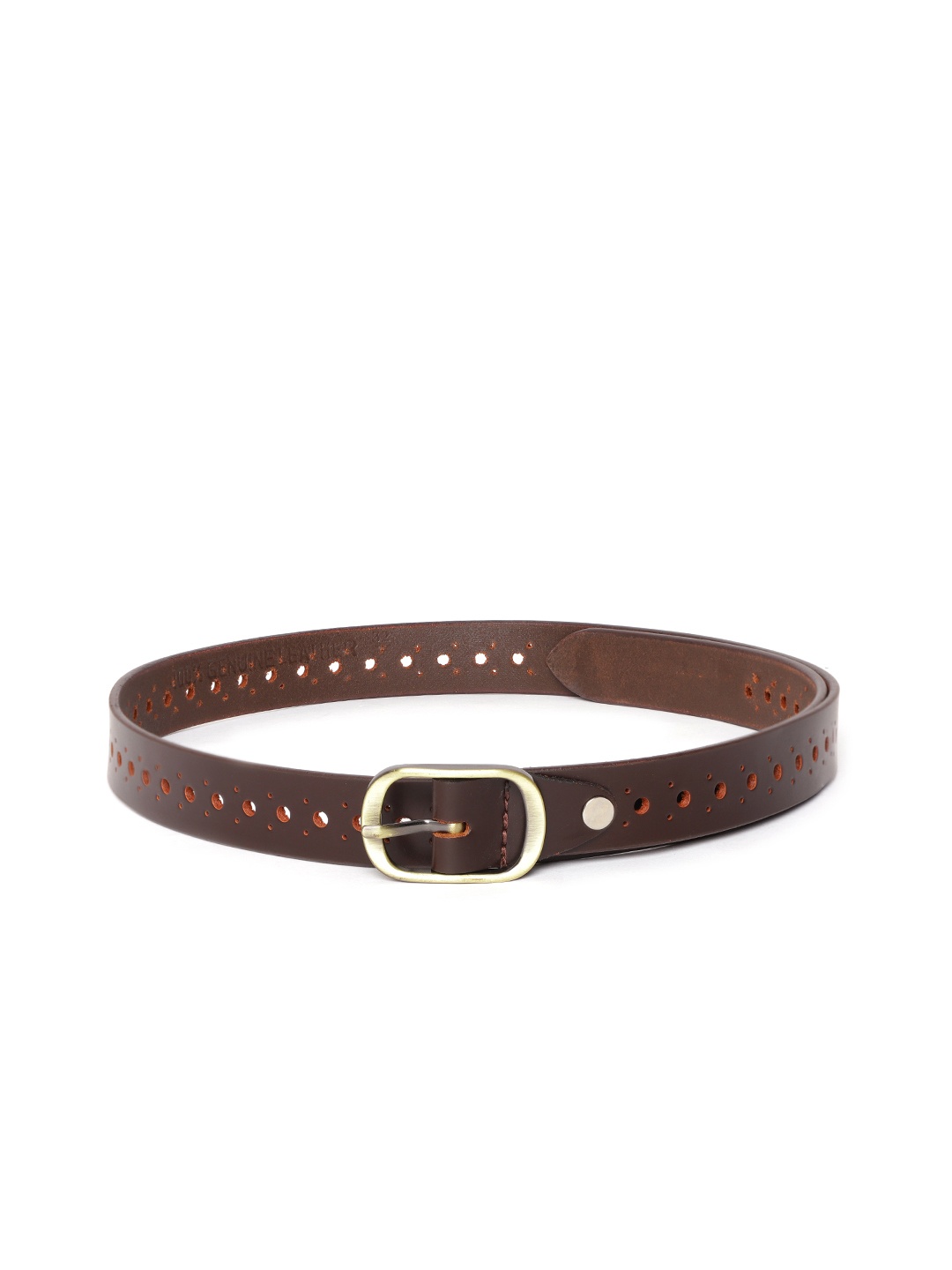 

Mast & Harbour Women Coffee Brown Cut-Work Leather Belt