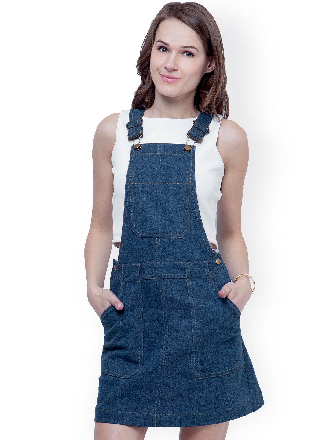 

FabAlley Blue Denim Dungaree Dress