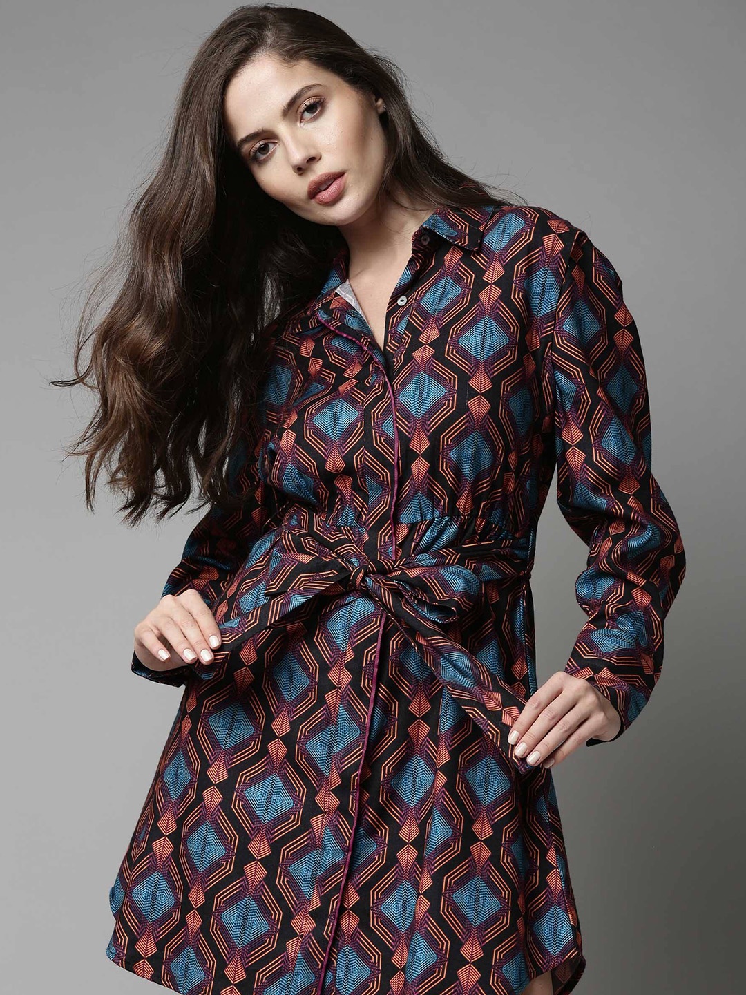 

RAREISM Black & Blue Shirt Dress
