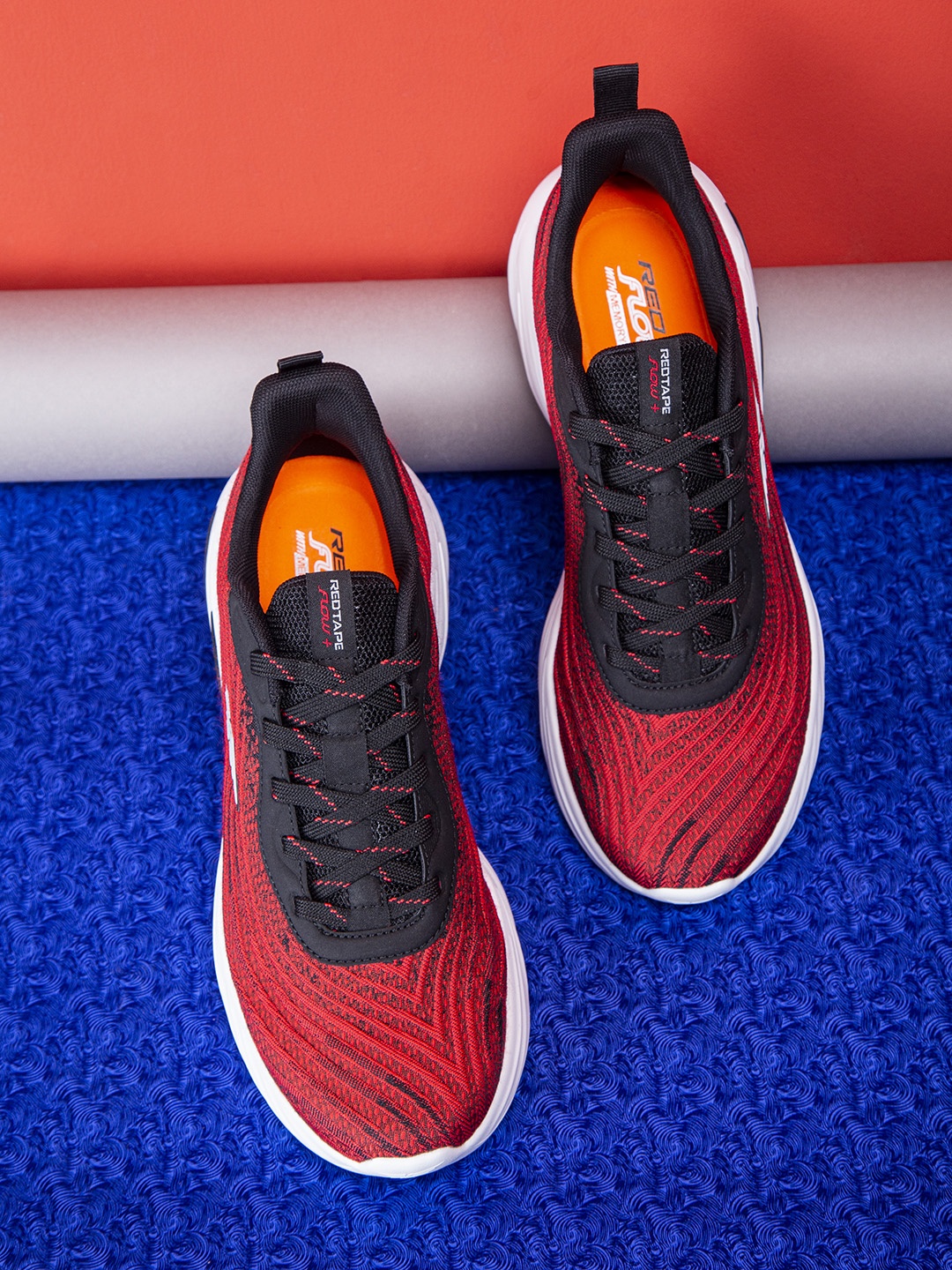 

Red Tape Men Red Mesh Walking Shoes