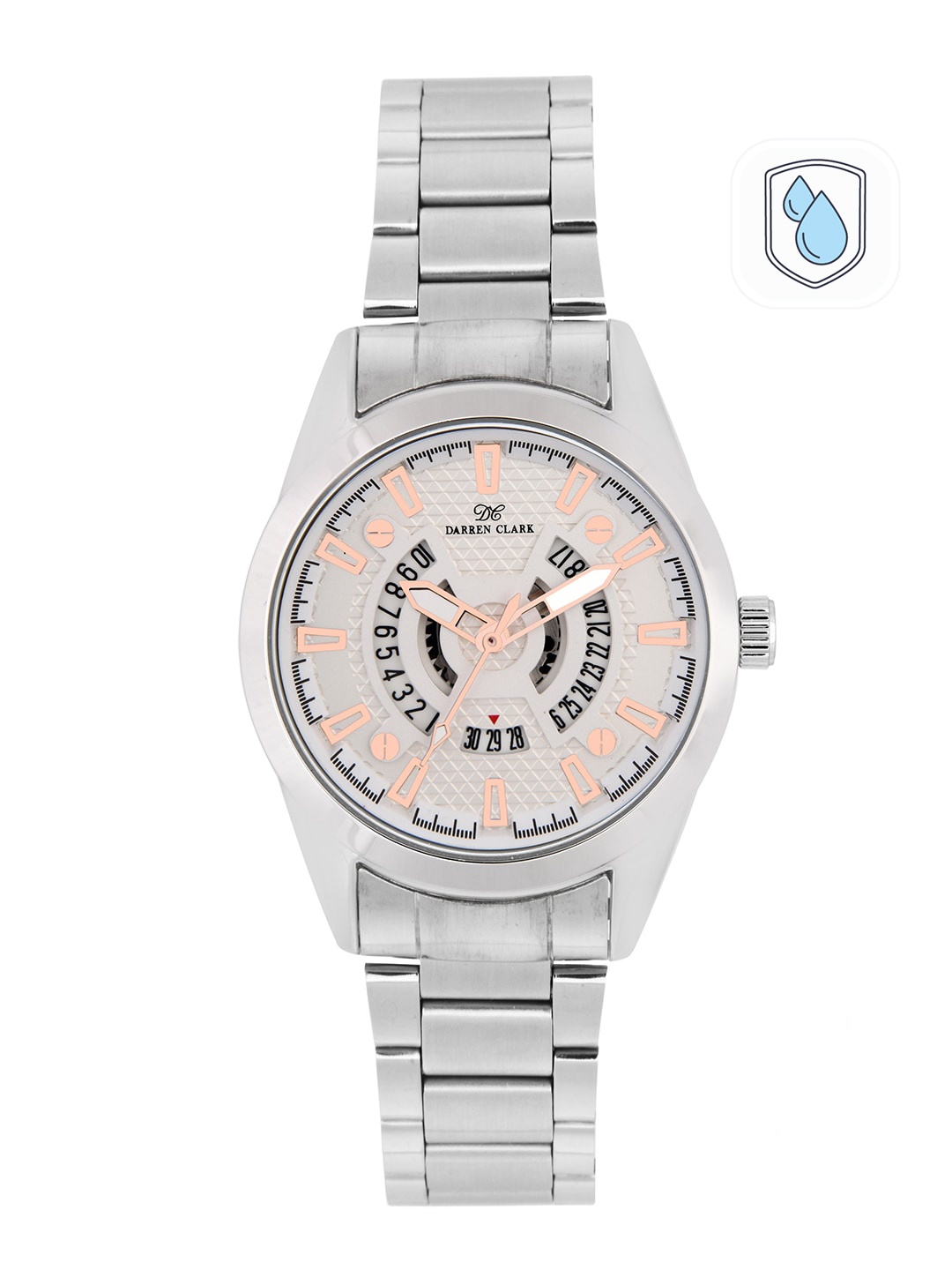 

DARREN CLARK Men Silver-Toned Bracelet Style Analogue Watch 11010-SMD-02