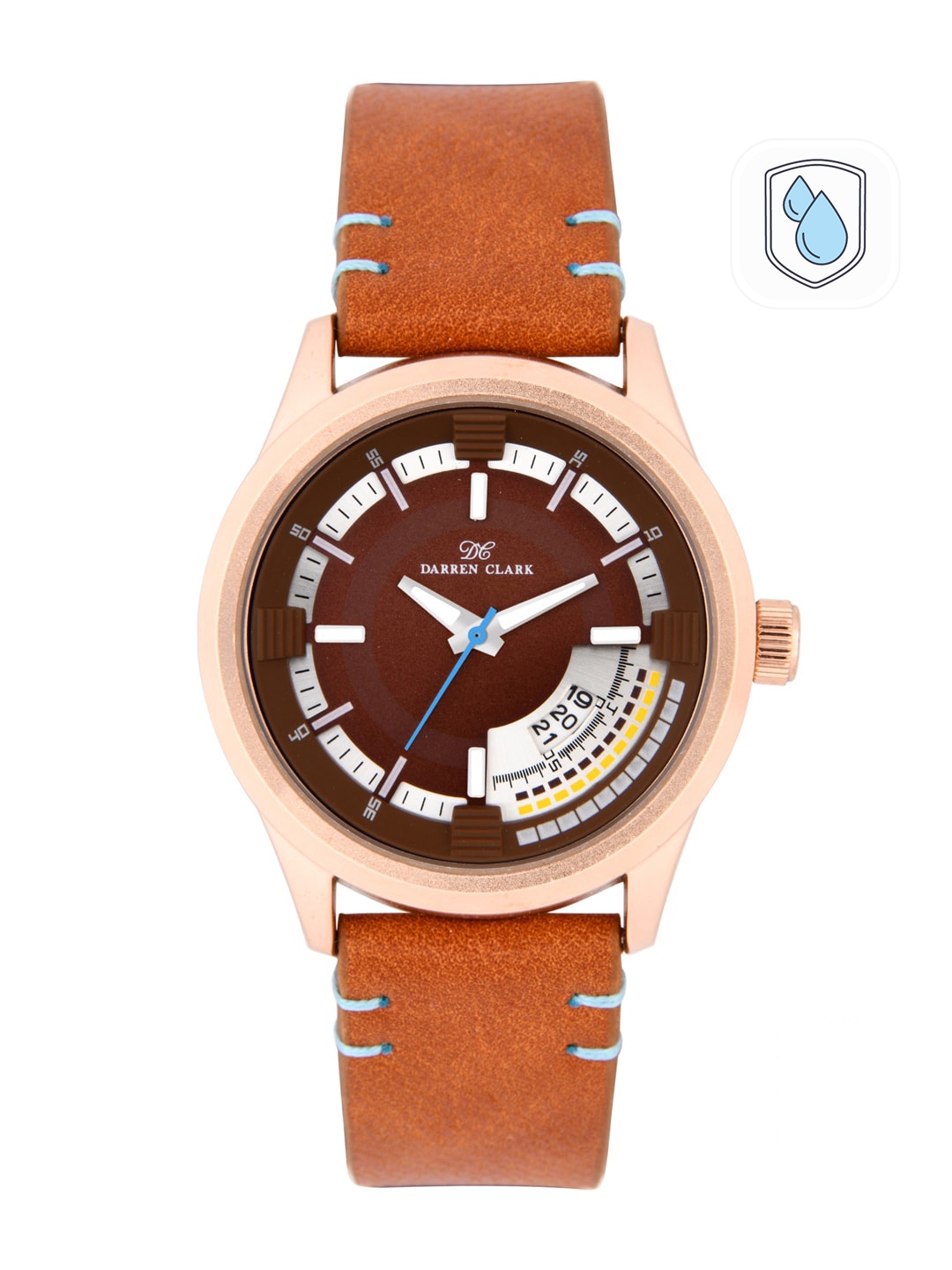 

DARREN CLARK Men Brown Analogue Watch 11017-WLD-20