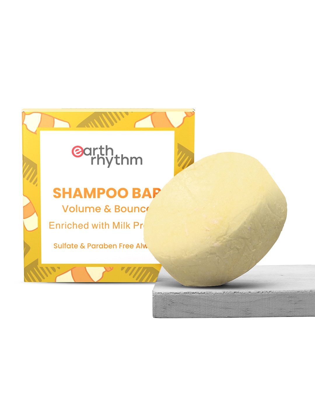 

Earth Rhythm Milk Protein Shampoo Bar 80g, Yellow