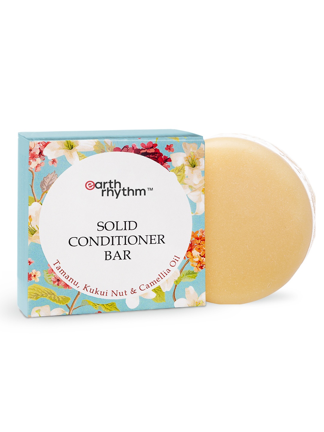

Earth Rhythm Solid Conditioner Bar with Tamanu, Kukui Nut & Camellia Oil - Cardboard 80 g, Beige