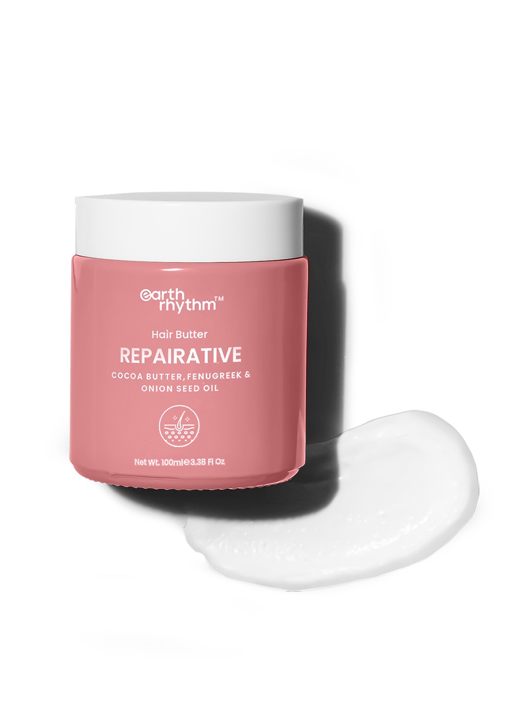 

Earth Rhythm Repairative Hair Butter with Cocoa Butter Fenugreek Oil Onion Seed Oil 100 ml, White