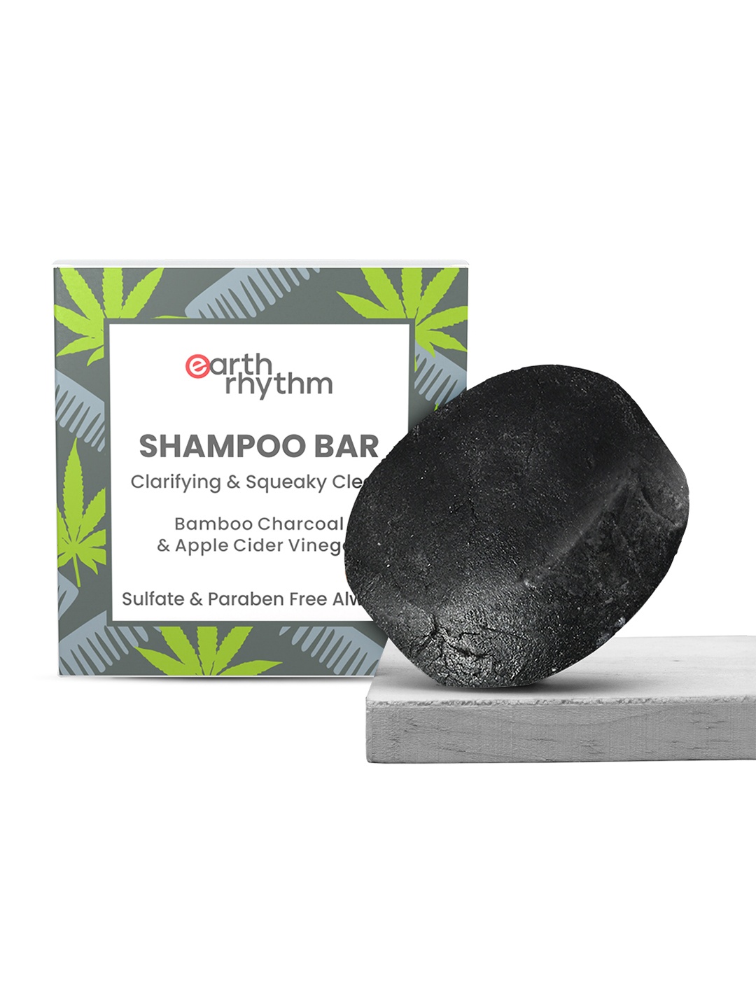 

Earth Rhythm Bamboo Charcoal Shampoo Bar 80 g, Black
