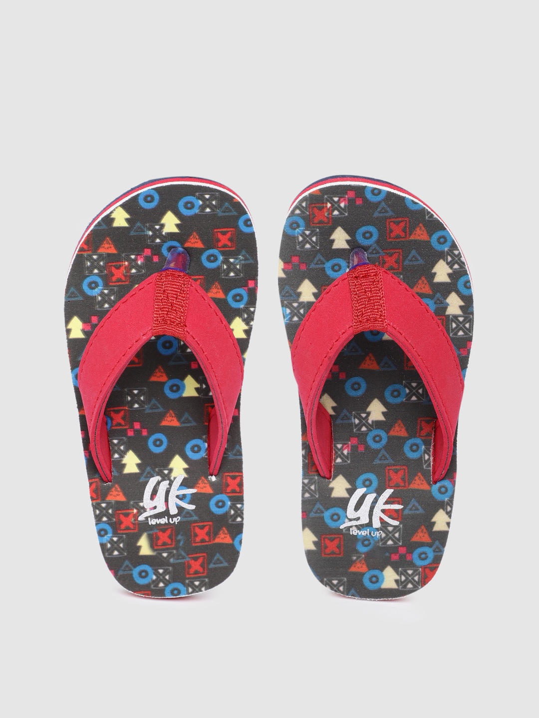 

YK Boys Red & Black Printed Thong Flip-Flops