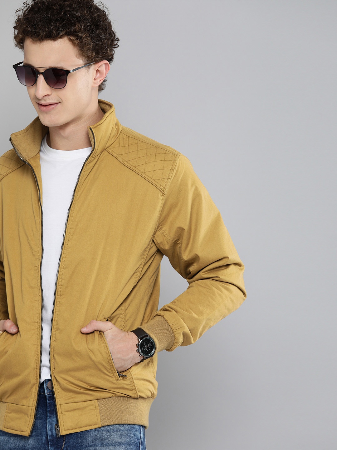 

HERE&NOW Men Khaki Bomber Jacket