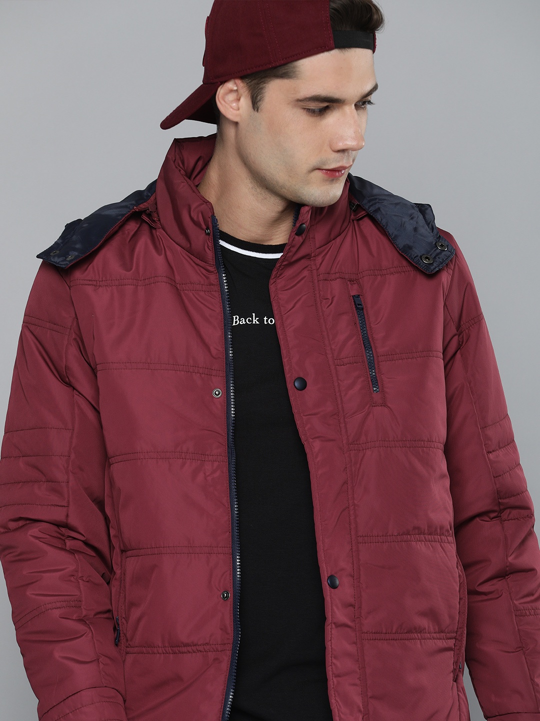 

HERE&NOW Men Maroon Padded Jacket