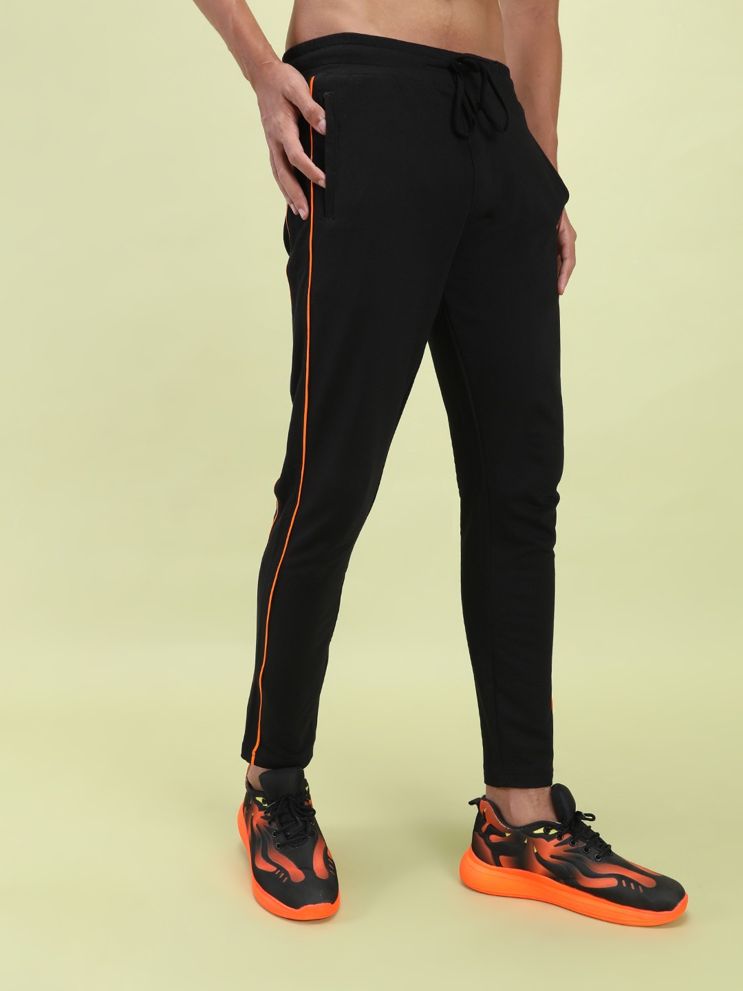 

The Indian Garage Co Men Black Solid Slim-Fit Track Pants