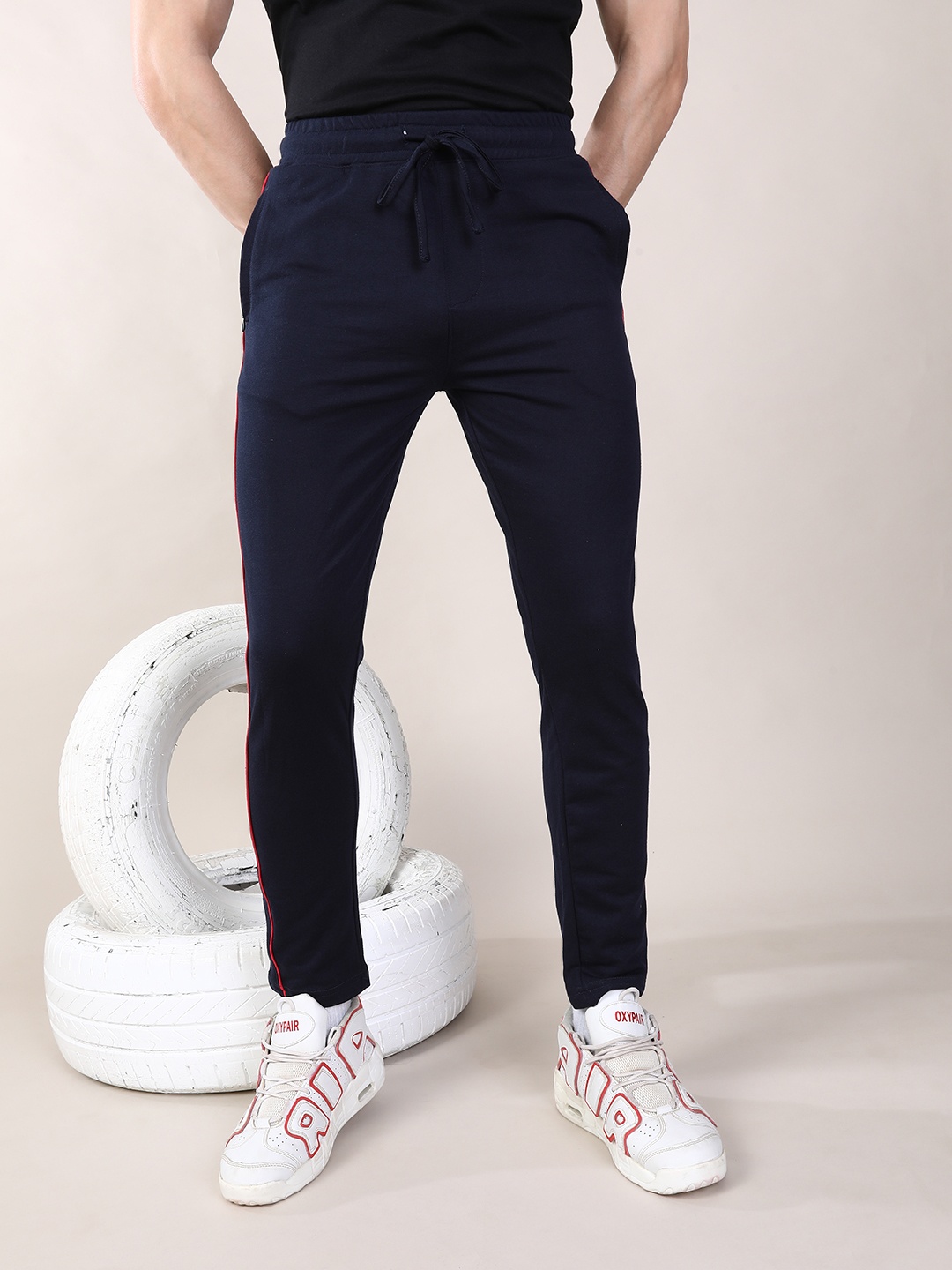 

The Indian Garage Co Men Navy Blue Solid Slim-Fit Track Pants