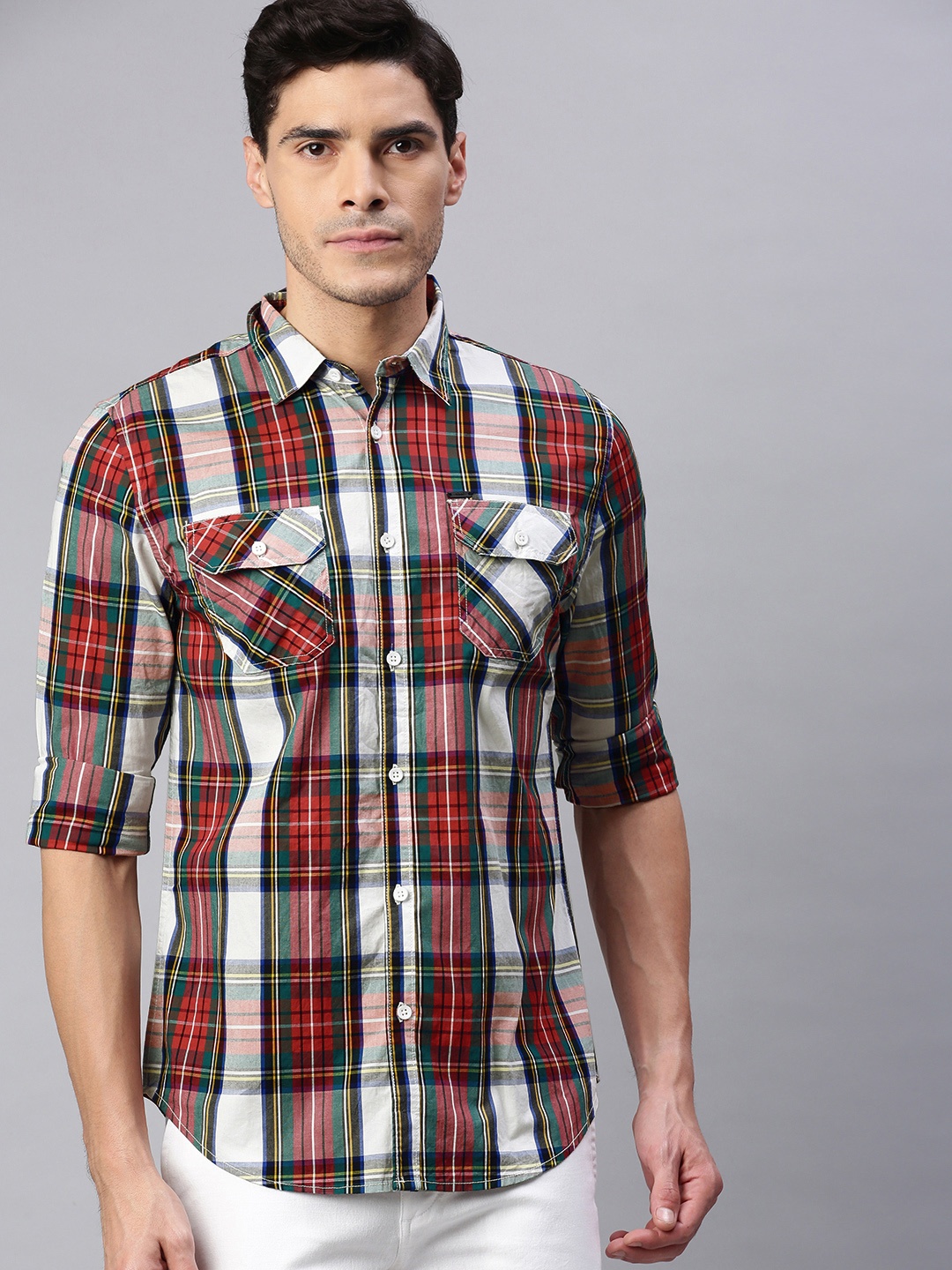 

abof Men Multicoloured Slim Fit Checked Casual Shirt, Multi