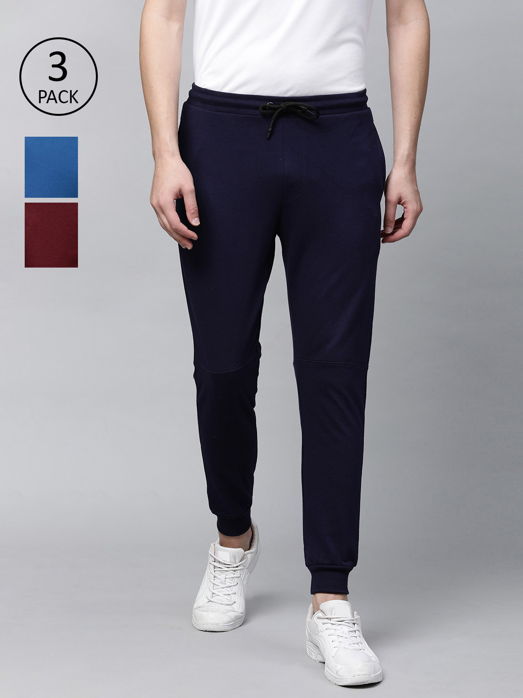 

abof Pack of 3 Men Multicoloured Joggers, Multi