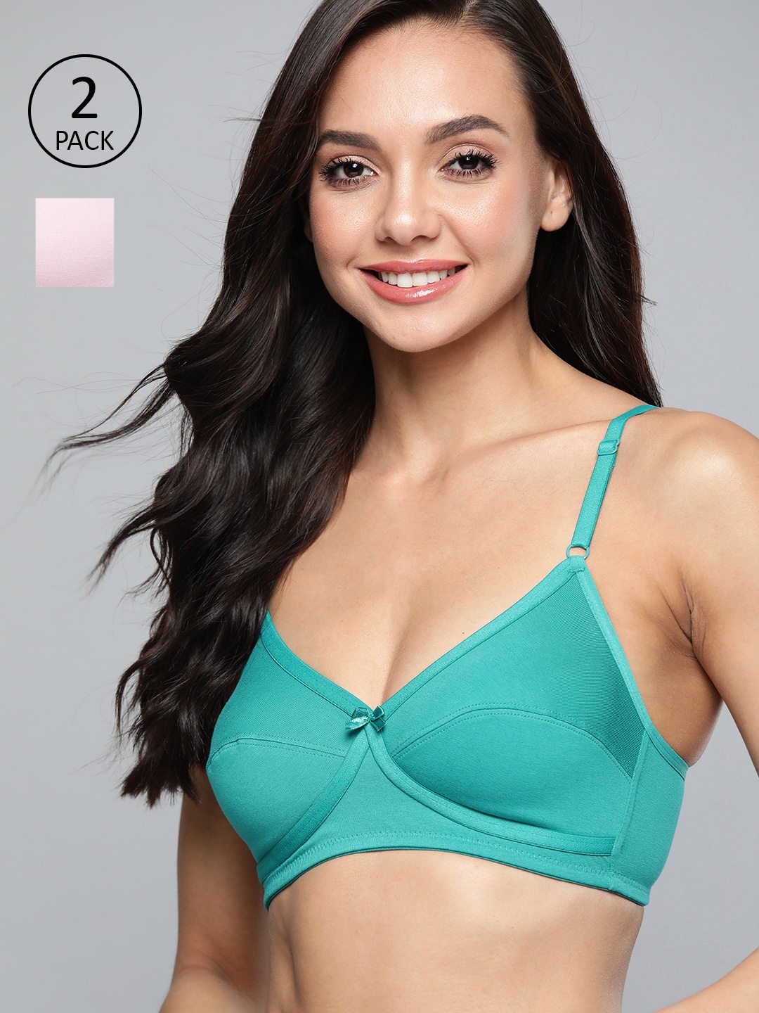 

Mast & Harbour Green & Pink Bra